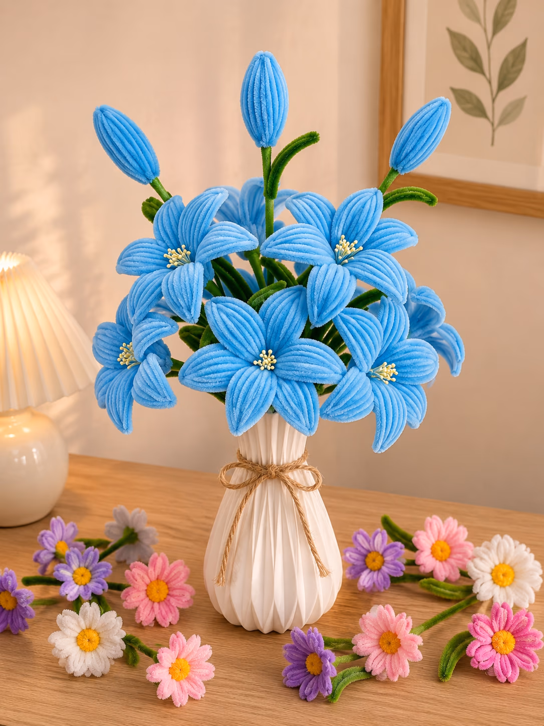 Ramo de flores azules eternas para regalo personalizado en Lima