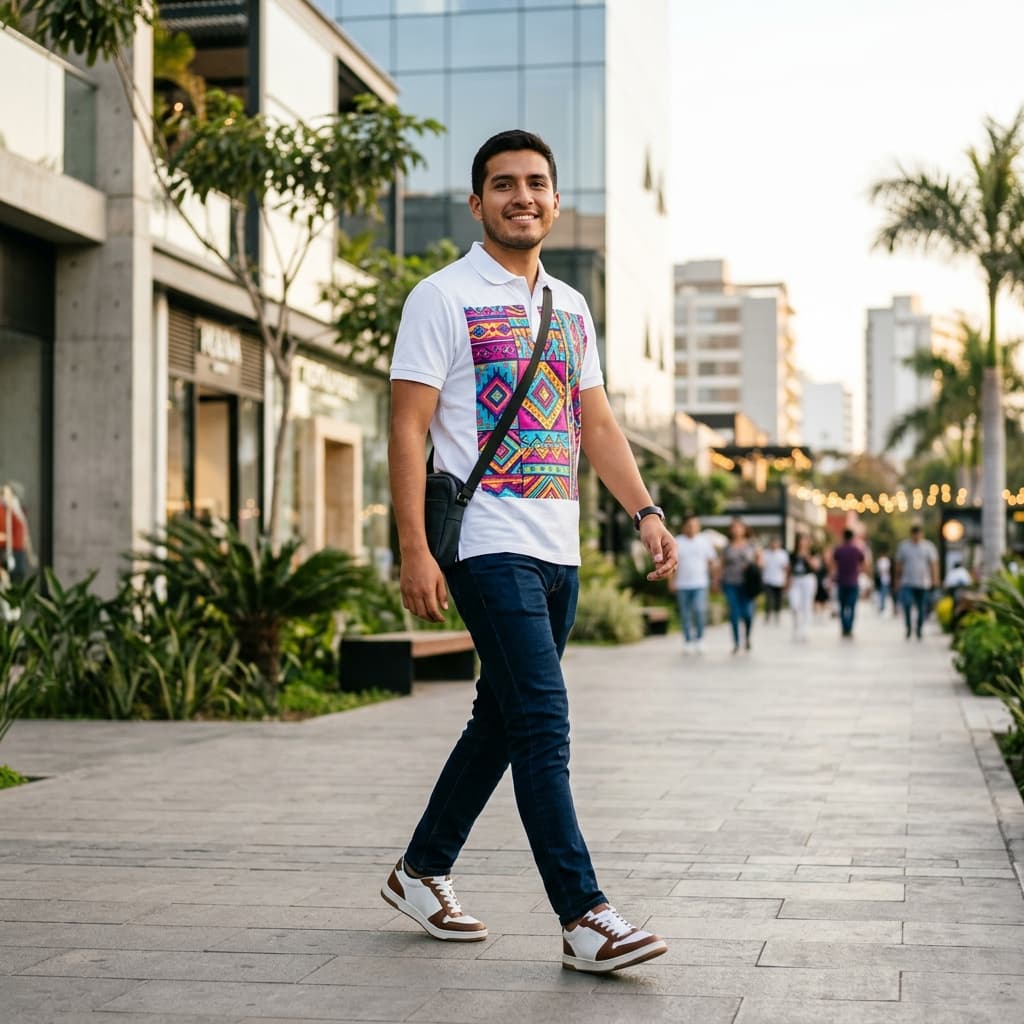 Polo personalizado con estampado DTF en Lima